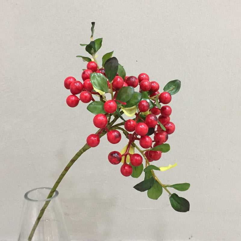 Berry Artificial Silk Flower 29cm Stem Black Red BERRY004