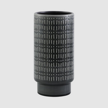 Load image into Gallery viewer, Vase Gray Pattern Cylindrical Ceramic VASE016
