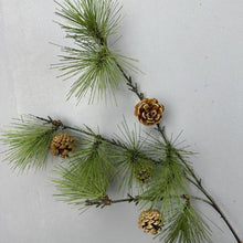 Load image into Gallery viewer, 04 Pine Needles With Pine Cone Artificial Greenery 60cm PINEBRANCH003
