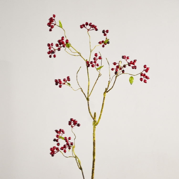 Berry Artificial Silk Flower Stem 105cm Red BERRY0004