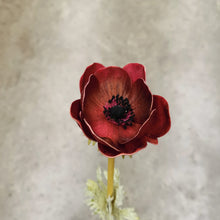 Load image into Gallery viewer, Anemone Artificial Silk Flower Burgundy ANEMONE0004
