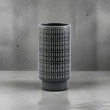 Load image into Gallery viewer, Vase Gray Pattern Cylindrical Ceramic VASE016
