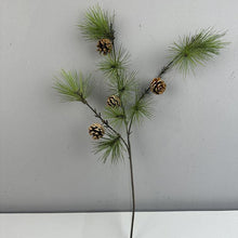 Load image into Gallery viewer, 04 Pine Needles With Pine Cone Artificial Greenery 60cm PINEBRANCH003
