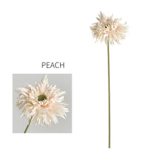 Load image into Gallery viewer, Gerbera Fluffy Petals Artificial Silk Flower Stem 5 Color Selections GERBERA007-0011
