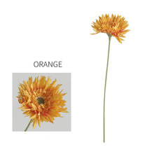 Load image into Gallery viewer, Gerbera Fluffy Petals Artificial Silk Flower Stem 5 Color Selections GERBERA007-0011
