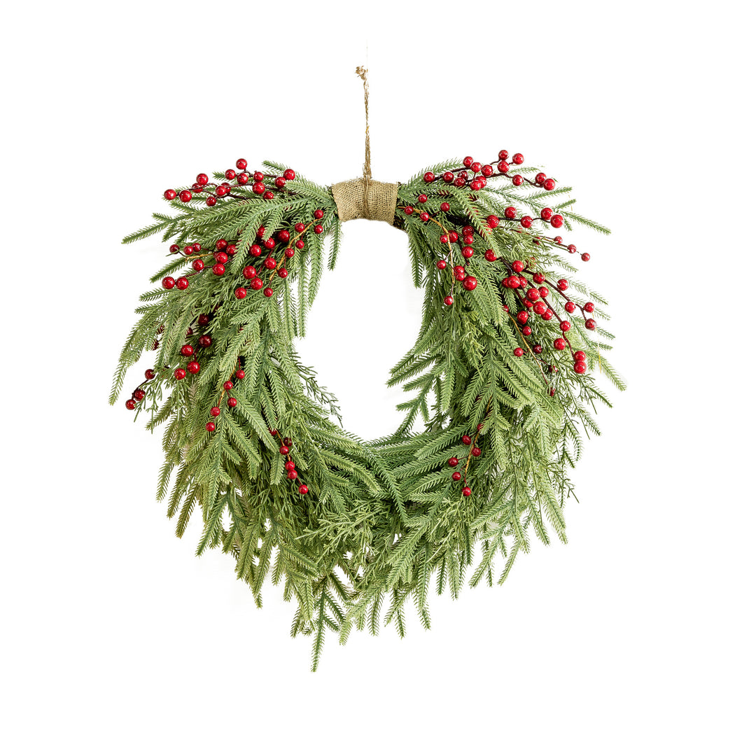 01 Christmas Wreath Artificial With Berry WREATH002