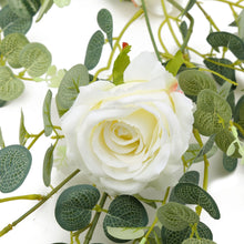 Load image into Gallery viewer, Eucalyptus Rose 190CM Artificial Foliage White GREENERYROSE01
