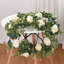 Load image into Gallery viewer, Eucalyptus Rose 190CM Artificial Foliage White GREENERYROSE01
