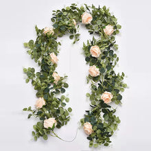 Load image into Gallery viewer, Eucalyptus Rose 190CM Artificial Foliage Champagne GREENERYROSE02
