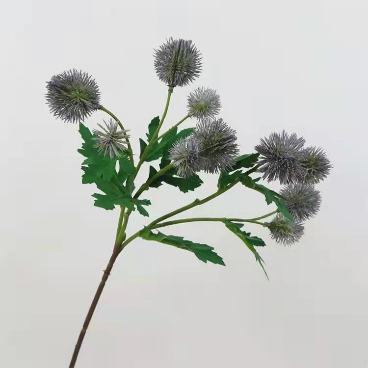 Globe Thistle Artificial Silk Flower Stem Purple GLOBETHISTLE001