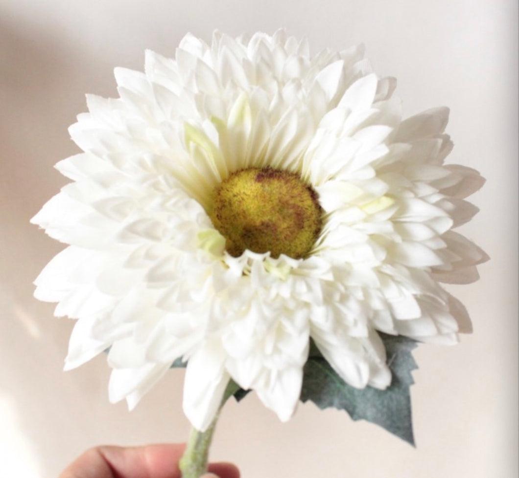 Gerbera Artificial Silk Flower Stem White GERBERA001