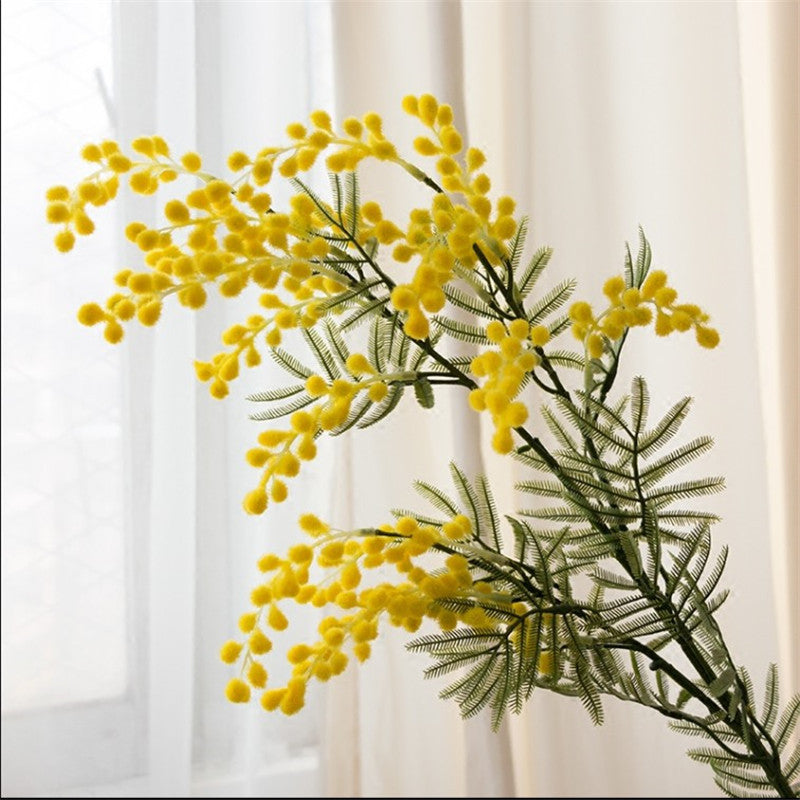 Acacia Artificial Silk Flower Stem Yellow ACACIA001