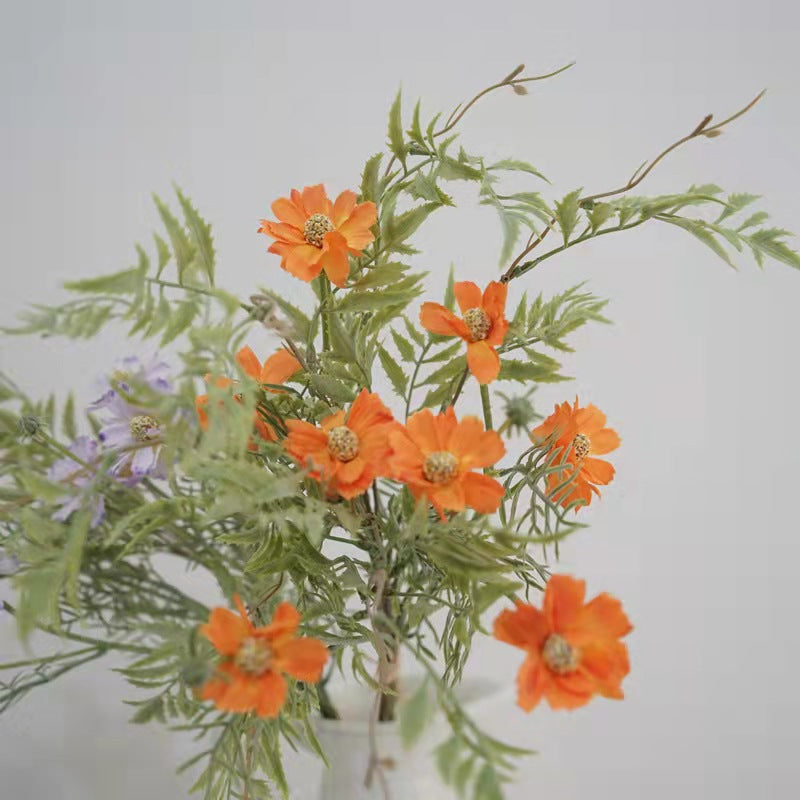 Daisy Bunch Artificial Silk Flower 56cm Stem Orange BUNCH001