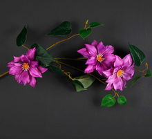 Load image into Gallery viewer, Clematis 3 Heads Artificial Silk Flowers 80cm Stem CLEMATIS0001-0004
