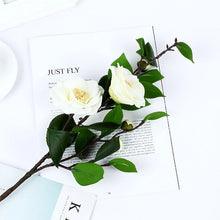 Load image into Gallery viewer, Camellia Artificial Silk Flowers 58cm Stem White CAMELLIA001
