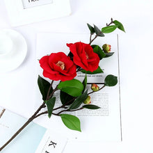 Load image into Gallery viewer, 06 Camellia Artificial Silk Flowers 58cm Stem Red CAMELLIA002
