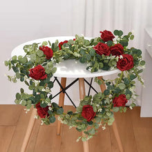 Load image into Gallery viewer, Eucalyptus Rose 190CM Artificial Foliage Red GREENERYROSE03
