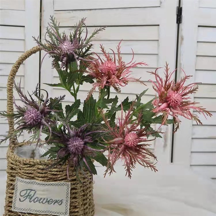 Eryngo Artificial Silk Flower 46cm Stem Pink ERYNGO002