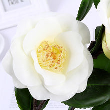 Load image into Gallery viewer, Camellia Artificial Silk Flowers 58cm Stem White CAMELLIA001
