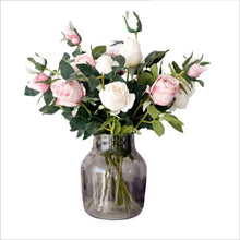 Load image into Gallery viewer, Bulgarian Rose Two Heads Artificial Silk Flowers Stem 8 colors selections001-008
