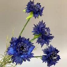 Load image into Gallery viewer, Cornflower 5 Heads Artificial Silk Flower 55cm Stem CORNFLOWER001-004
