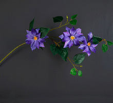 Load image into Gallery viewer, Clematis 3 Heads Artificial Silk Flowers 80cm Stem CLEMATIS0001-0004
