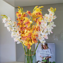 Load image into Gallery viewer, Cymbidium Orchid Real Touch Artificial Silk Flowers 80 Stem ORCHID0003
