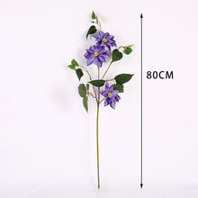 Load image into Gallery viewer, Clematis 3 Heads Artificial Silk Flowers 80cm Stem CLEMATIS0001-0004
