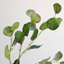 Load image into Gallery viewer, Eucalyptus Artificial Greenery Stem 85cm Green with Red EUCALYPTUS013
