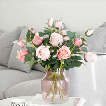 Load image into Gallery viewer, Bulgarian Rose Two Heads Artificial Silk Flowers Stem 8 colors selections001-008
