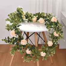 Load image into Gallery viewer, Eucalyptus Rose 190CM Artificial Foliage Champagne GREENERYROSE02
