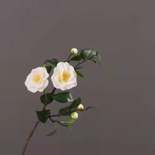 Load image into Gallery viewer, Camellia Artificial Silk Flowers 58cm Stem White CAMELLIA001
